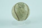 New York Yankees 1927 Autographed Baseball w/Ruth & Gehrig