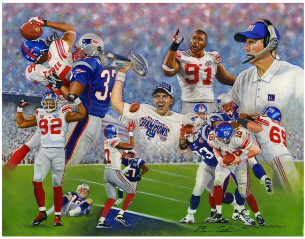 New York Giants Super Bowl XLII Champions Original Oil Painting By Ben Teeter 