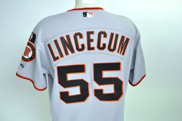 Tim Lincecum 2007 Game Used San Francisco Giants Rookie Jersey GU 9 