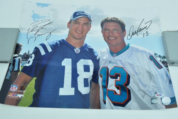 Peyton Manning & Dan Marino Dual Signed 16x20 Photo