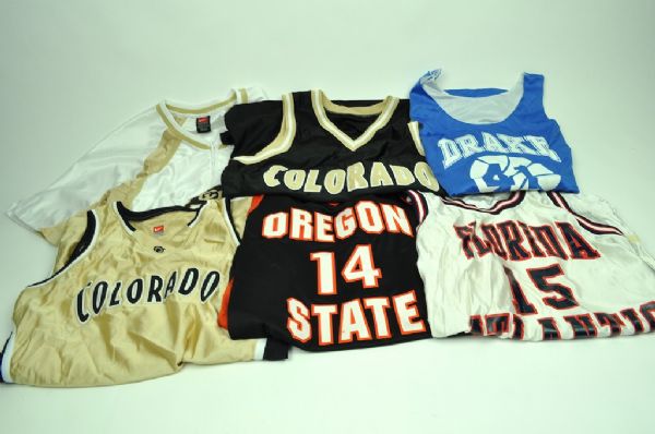 Lot of 6 College Basketball Game Used Jerseys