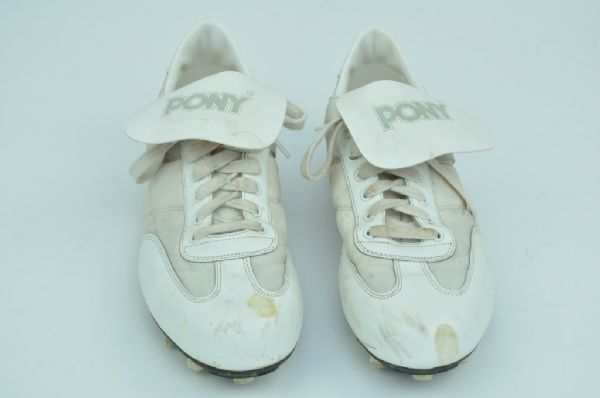 1989 Game Used Oakland As Coaches Cleats Attributed to Reggie Jackson 