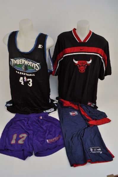 Basketball Game Used Warm Up Jerseys & Shorts