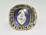 Fred Cox 1969 Minnesota Vikings 10K Gold NFL Championship Ring