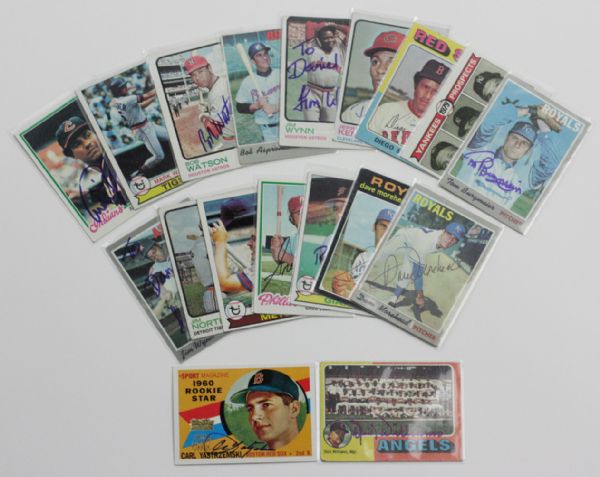 Lot of 17 Autographed Baseball Cards