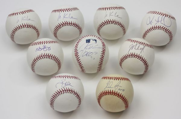 Texas Rangers Lot of 9 Autographed Baseballs