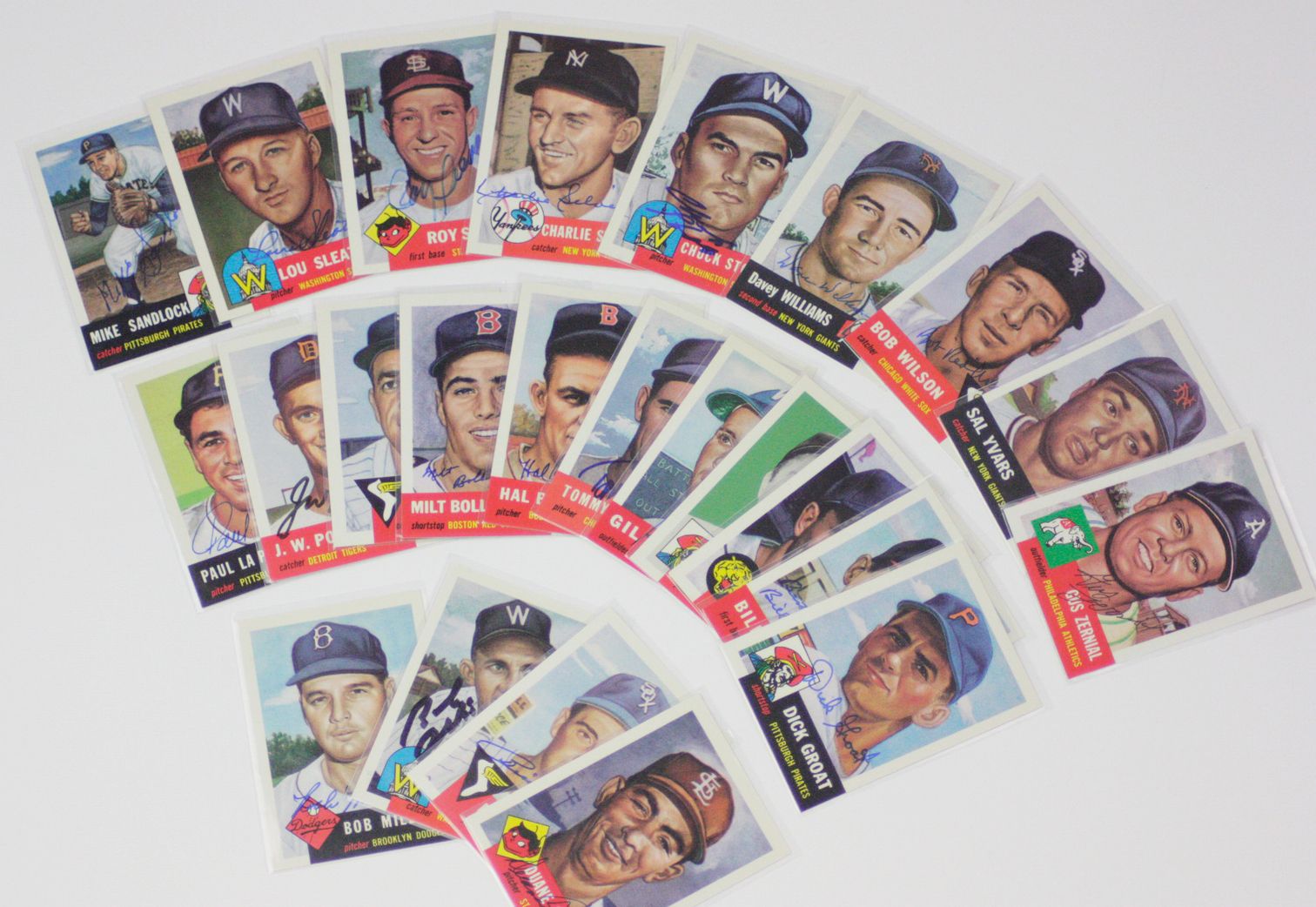 Lot Detail - Lot Of Autographed 1953 Topps Archives Baseball Cards