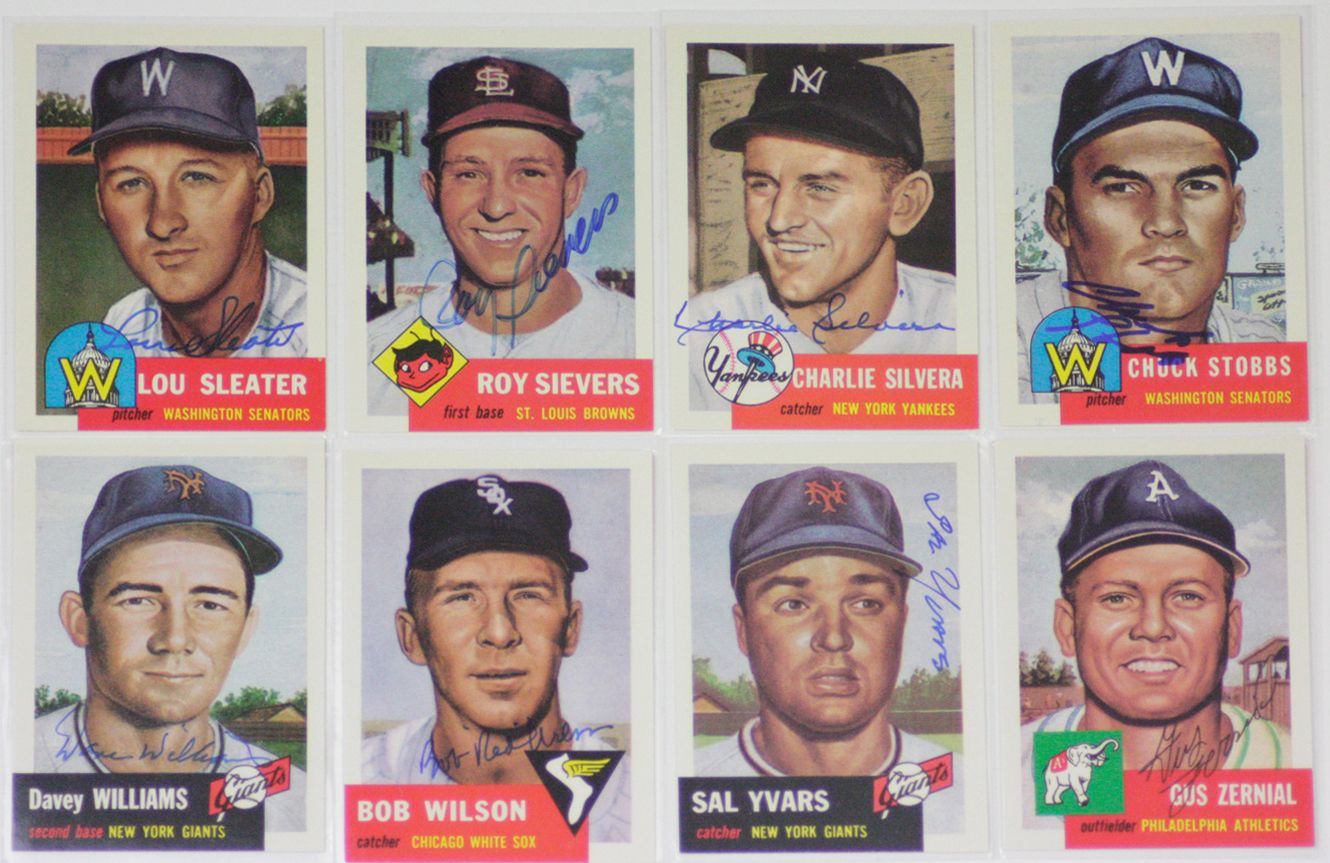 Lot Detail - Lot Of Autographed 1953 Topps Archives Baseball Cards