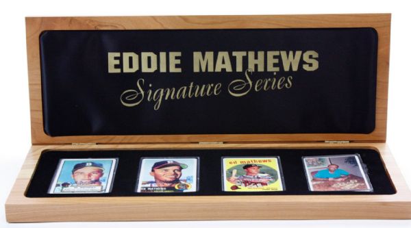 Eddie Mathews Autographed Signature Series Limited Edition Porcelain Card Set