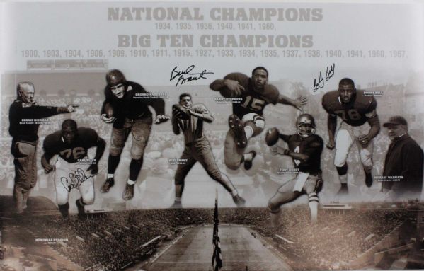 Carl Eller, Bobby Bell & Bud Grant University of Minnesota Autographed Poster