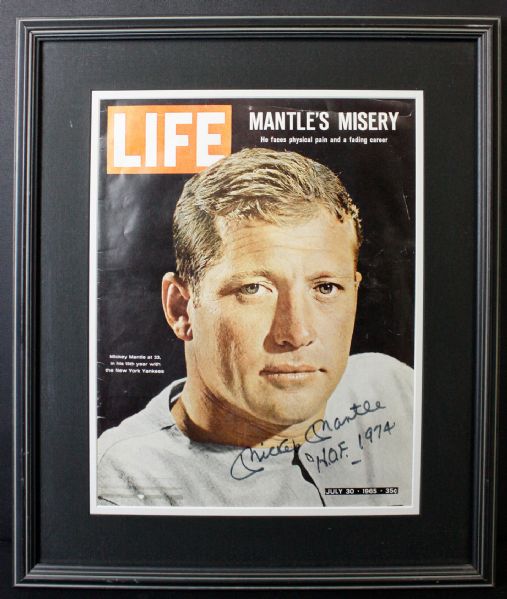 Mickey Mantle Autographed & Framed Life Magazine Cover
