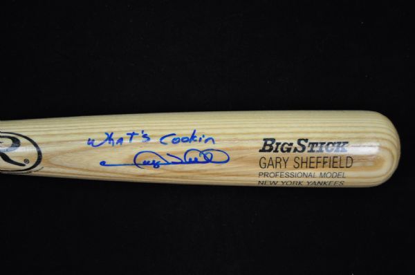 Gary Sheffield Autographed & Inscribed Bat