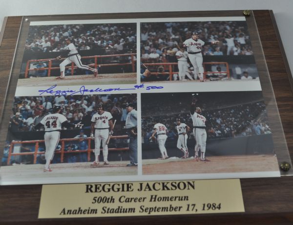 Reggie Jackson Autographed & Inscribed 500th HR Photo