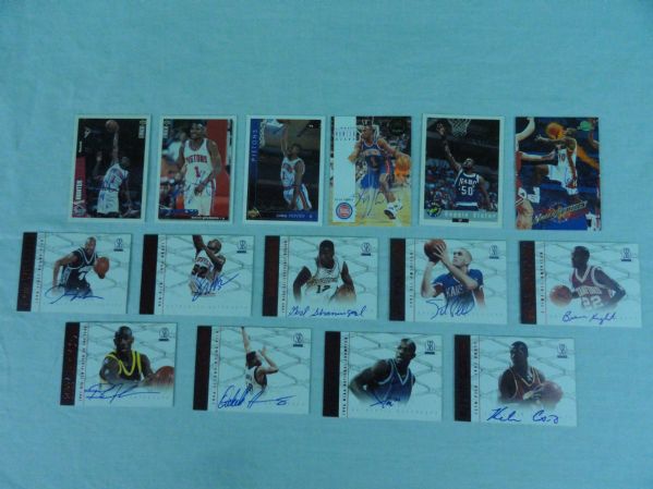 NBA Lot of 15 Autographed Basketball Cards