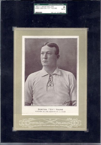 Cy Young 1902-11 W600 Sporting Life Cabinet Card Graded SGC Authentic