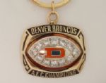 1977 Denver Broncos Super Bowl XII AFC Championship 10K Gold & Diamond Pendant