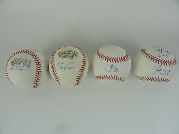 Boston Red Sox Lot of 4 Autographed Baseballs