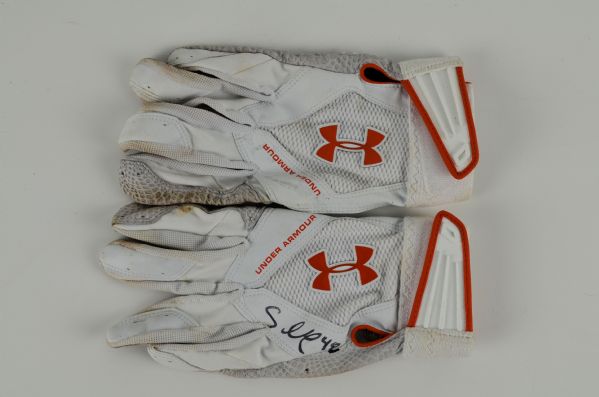 Professional Model Pablo Sandoval "Kung Fu Panda" Batting Gloves w/Heavy Use