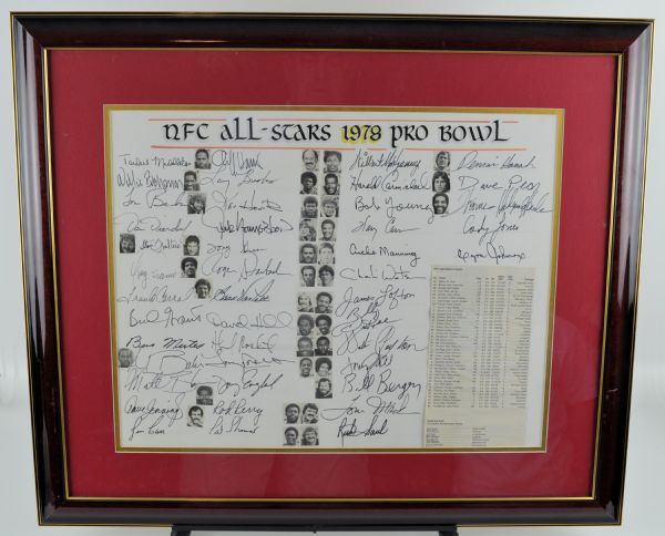 NFC All Pro 1978 Team Signed & Framed Display w/43 Signatures