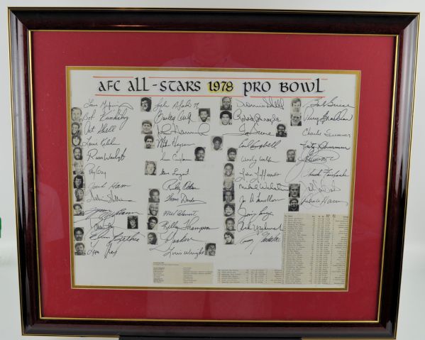 AFC All Pro 1978 Team Signed & Framed Display w/43 Signatures