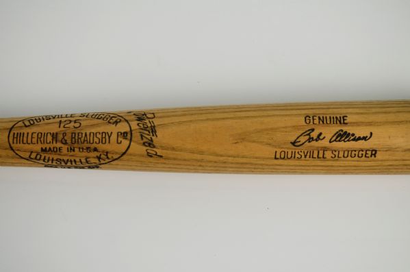 Bob Allison Minnesota Twins Professional Model Bat w/Light Use