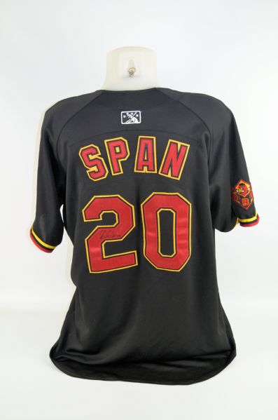 Denard Span Rochester Red Wings Minor League Jersey w/Heavy Use