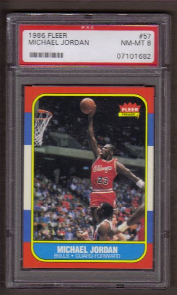 Michael Jordan 1986-87 Fleer Rookie Card PSA 8