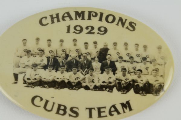 Chicago Cubs 1929 Rare Oval Pinback Button