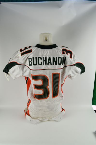 Phillip Buchanon 2002 Miami Hurricanes BCS Rose Bowl Championship Game Jersey w/Medium Use