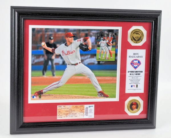 Roy Halladay Framed Perfect Game Display