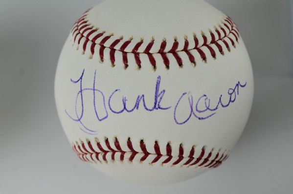 Hank Aaron Autographed Baseball