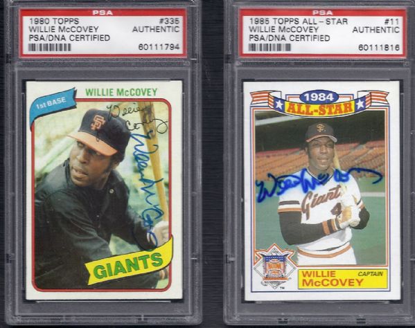 Willie McCovey Lot of 2 Autographed Cards