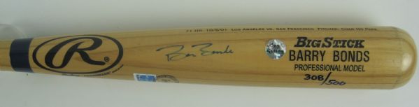 Barry Bonds Autographed 71st HR Bat