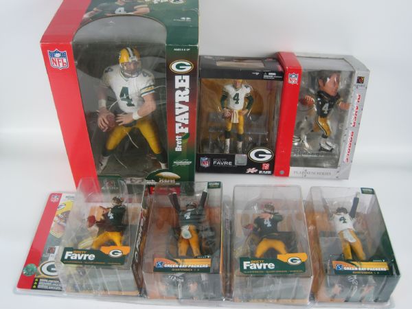 Brett Favre Lot of 7 Collectible Figurines