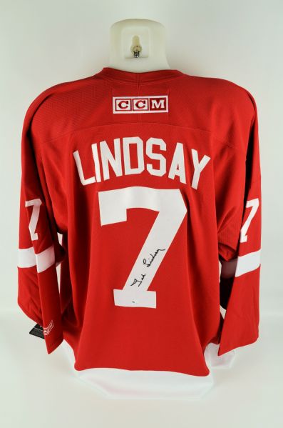 Ted Lindsay Autographed Detroit Red Wings Jersey