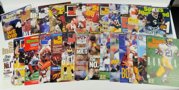 NCAA Football Lot of 25 Autographed Sports Illustrated Covers