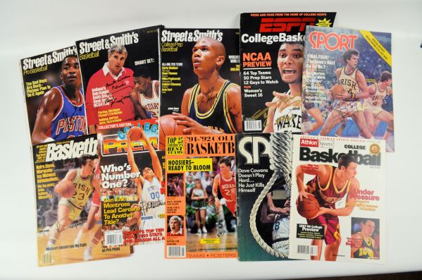 Basketball Lot of 9 Autographed Magazine Covers