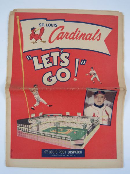 St Louis Cardinals "Lets Go" St Louis Dispatch Newspaper