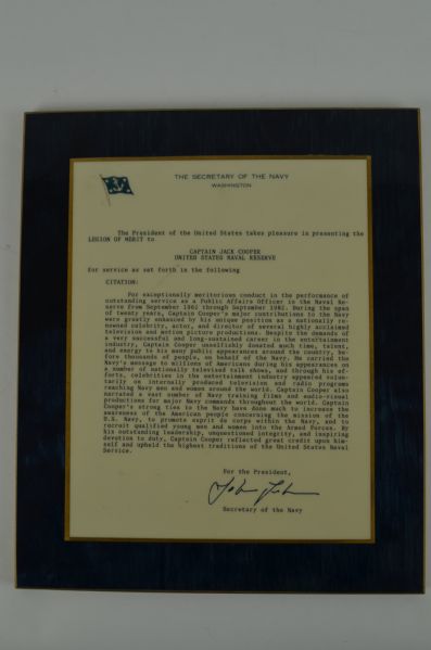 Jackie Cooper Navy Presidential Award for Service 