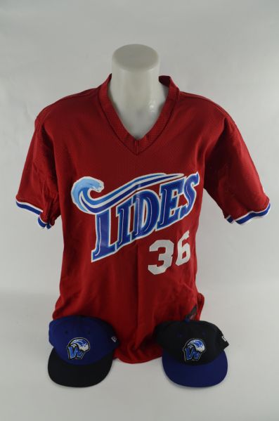 Norfolk Tides Lot of Minor League Jerseys & Hats w/Medium Use