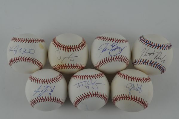 Lot of 7 Autographed Baseballs w/David Justice