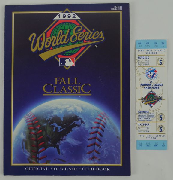 1992 World Series Program & Ticket