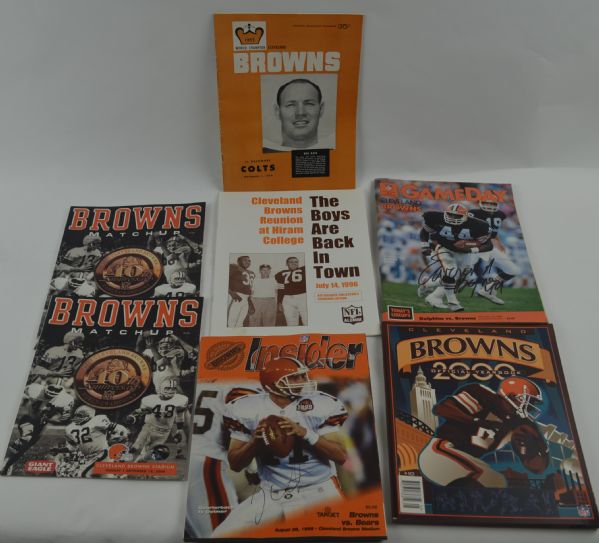 Cleveland Browns Collection of 7 Programs w/Ernest Byner Autograph