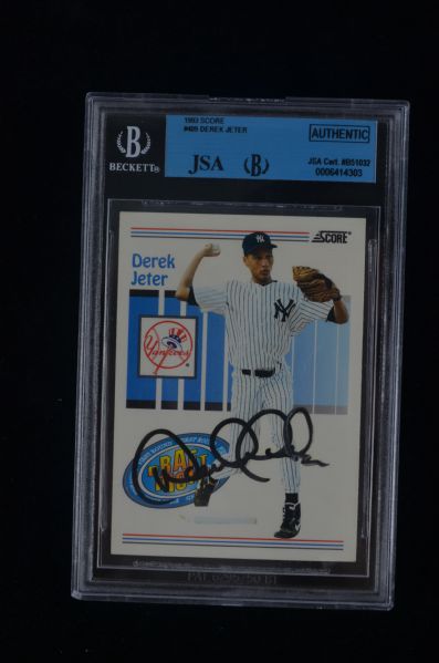 Derek Jeter Autographed Card JSA Authenticated & Encapsulated