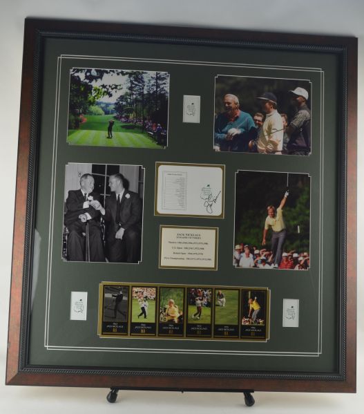 Jack Nicklaus Autographed & Framed Masters Collage & Masters Golf Glove