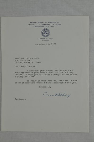 FBI Stationary Typed Letter Autographed by FBI Director Clarence Kelley