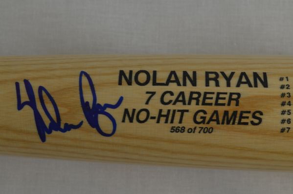 Nolan Ryan Autographed LE Bat