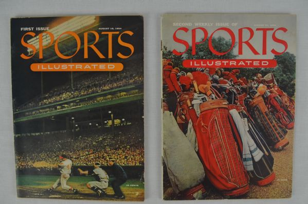 Sports Illustrated Lot of First 2 Issues w/Cards 