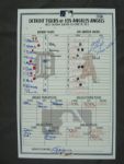 Mike Trout Uniquely Inscribed Game Used Line-Up Card From 1st Career Grand Slam Game MLB Authenticated