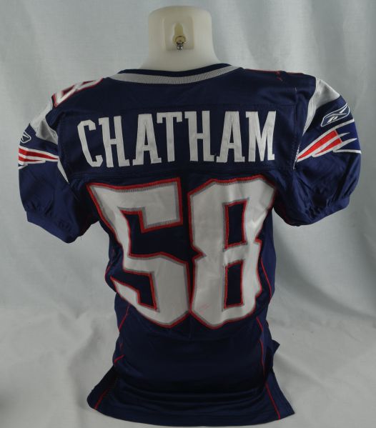 Matt Chatham 2005 New England Patriots Professional Model Jersey w/Heavy Use & Super Bowl 39 Patch 